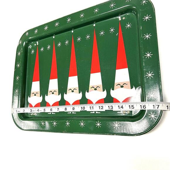 VTG Holt Howard Atomic Snowman Christmas Serving Tray TV Dinner Legs Green Rare - Picture 13 of 15